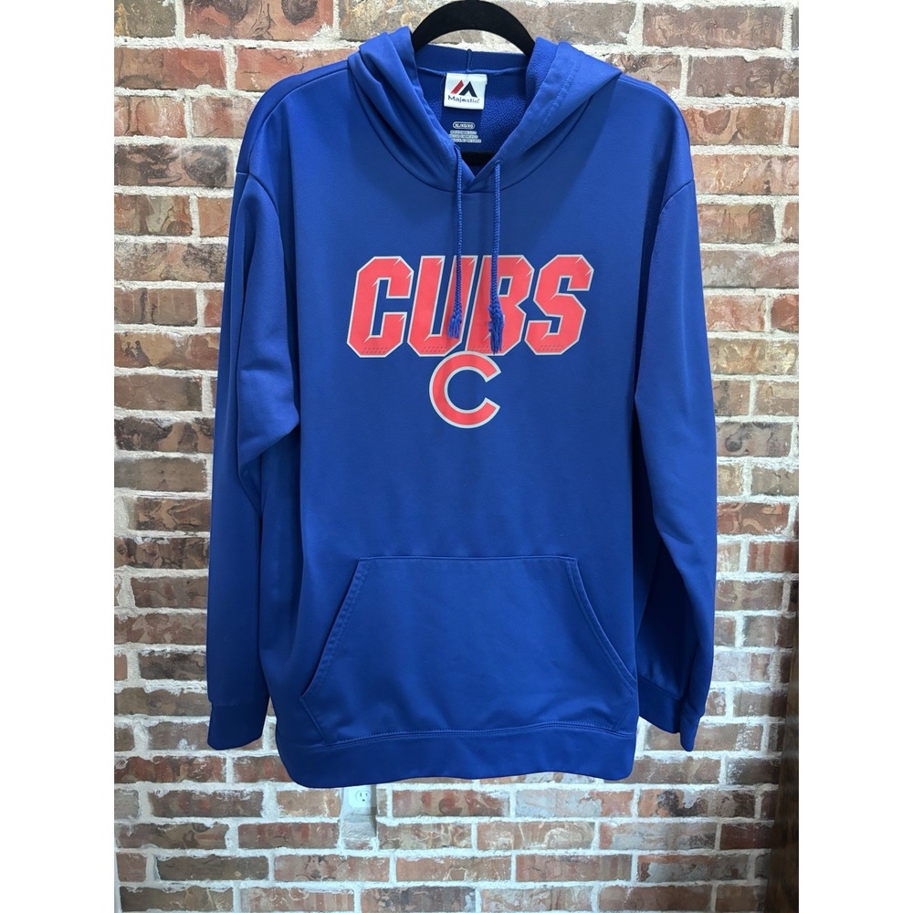 Majestic Chicago Cubs MLB Men's XL Blue Baseball Pullover‎ Hoodie Sweatshirt ⚾️